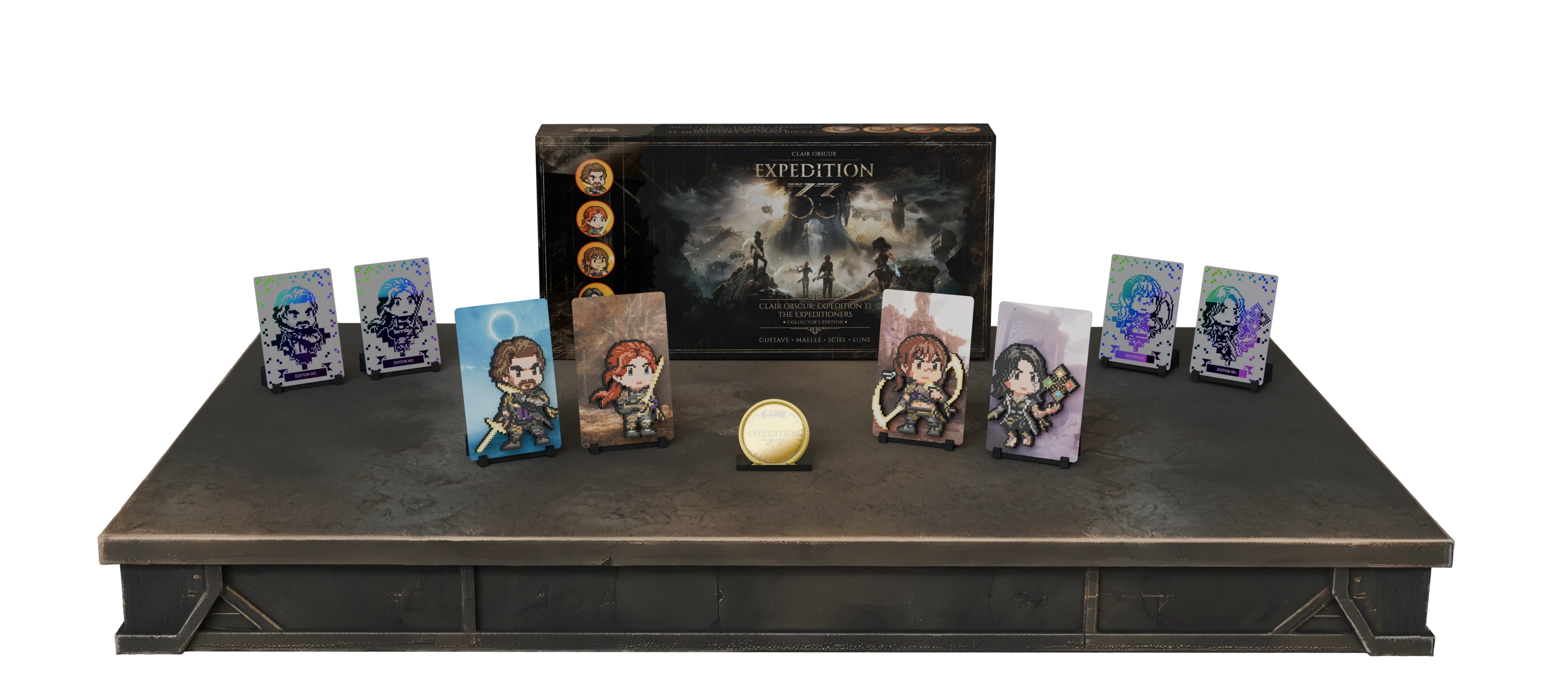 Expedition 33 Collector's Box Set: figures, backplates, holo plates, numbered coin and packaging